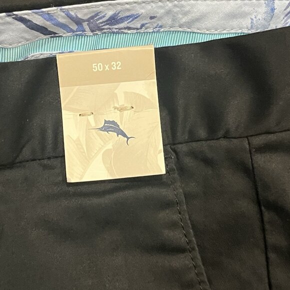 Tommy Bahama Pants Boracay Solid Flat Front Black BT115496 50x32 50 Waist NWT - Picture 9 of 9